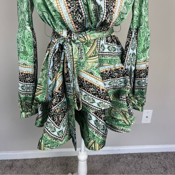 BRONX AND BANCO BEDOUIN MINI DRESS TIERED LONG SLEEVE SIZE MEDIUM REVOLVE - Picture 7 of 16